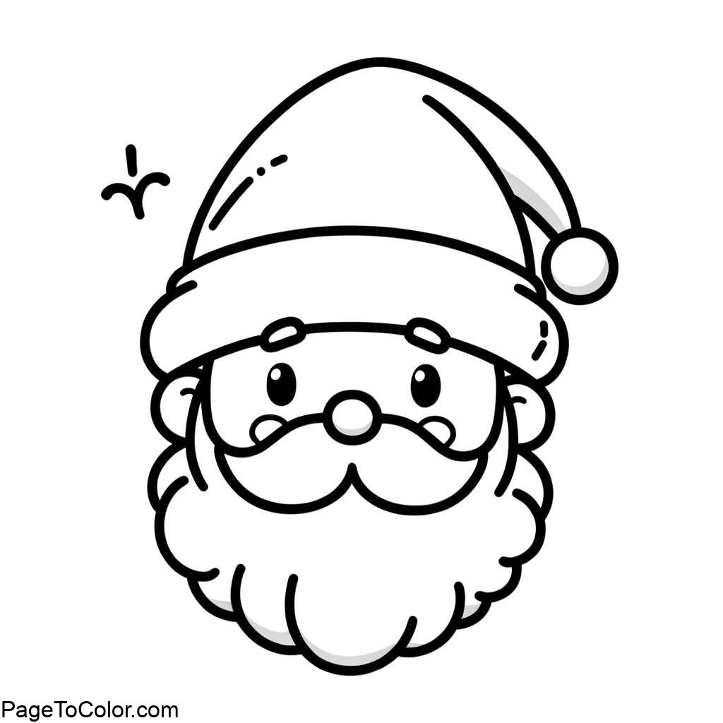 Christmas coloring page Santa Claus face