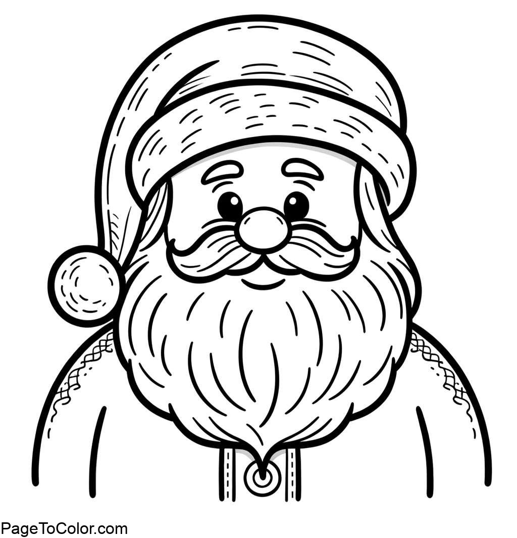 Christmas coloring pages simple Santa